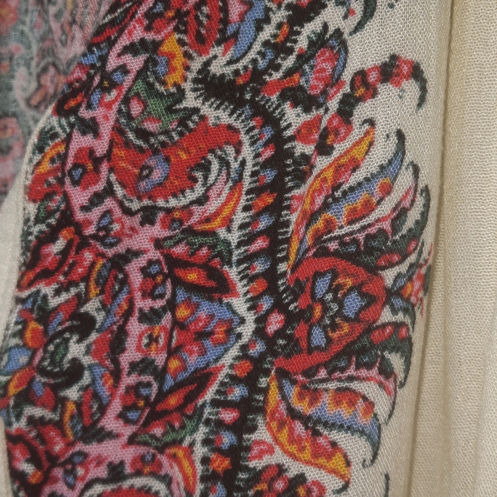 SMYMumu Oversized Cream Paisley Print Avalon Swing Top M 6 8 - Picture 5 of 9
